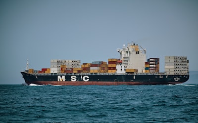 Container vessel at sea — real-time AIS vessel position tracking